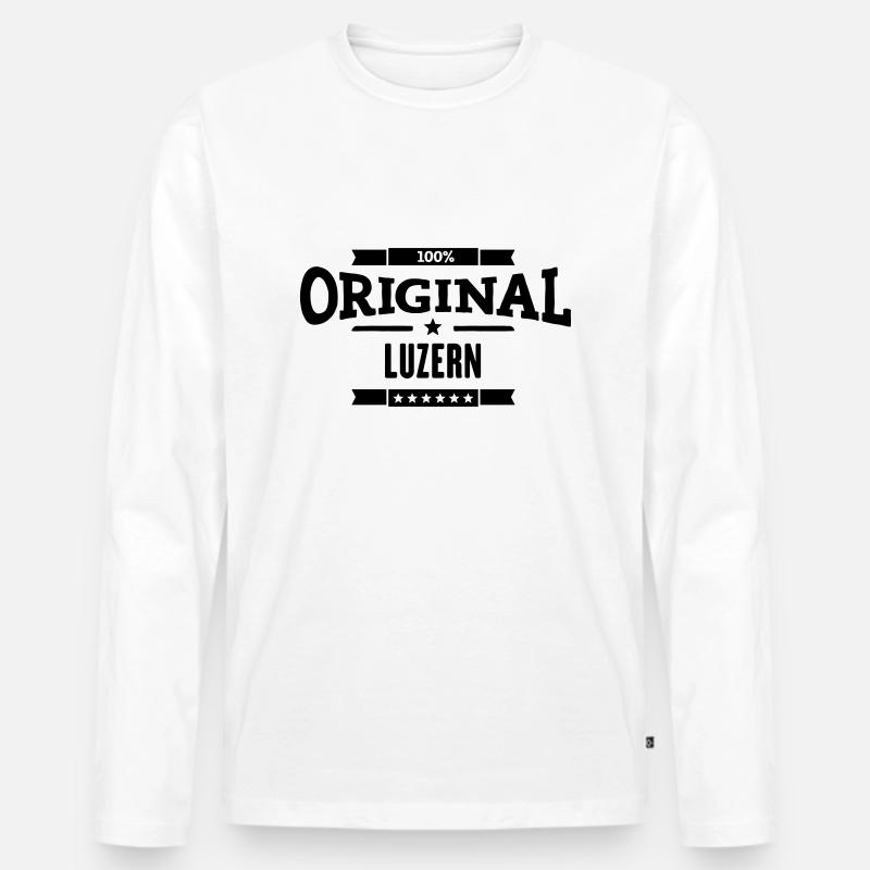 Original Luzern - Männer Premium Bio Langarmshirt - Weiß