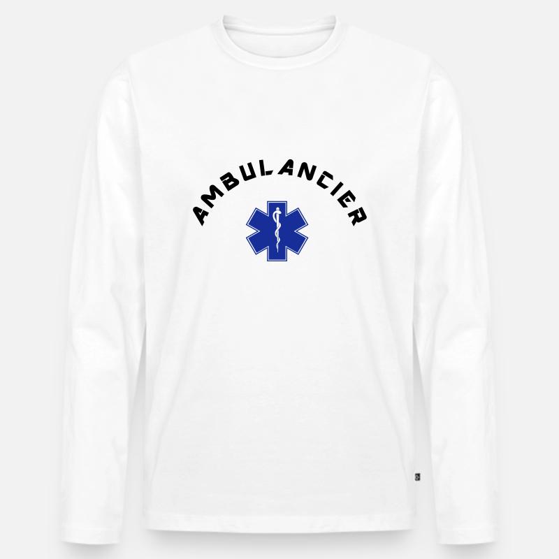 ambulancier logo 4 - Männer Premium Bio Langarmshirt - Weiß