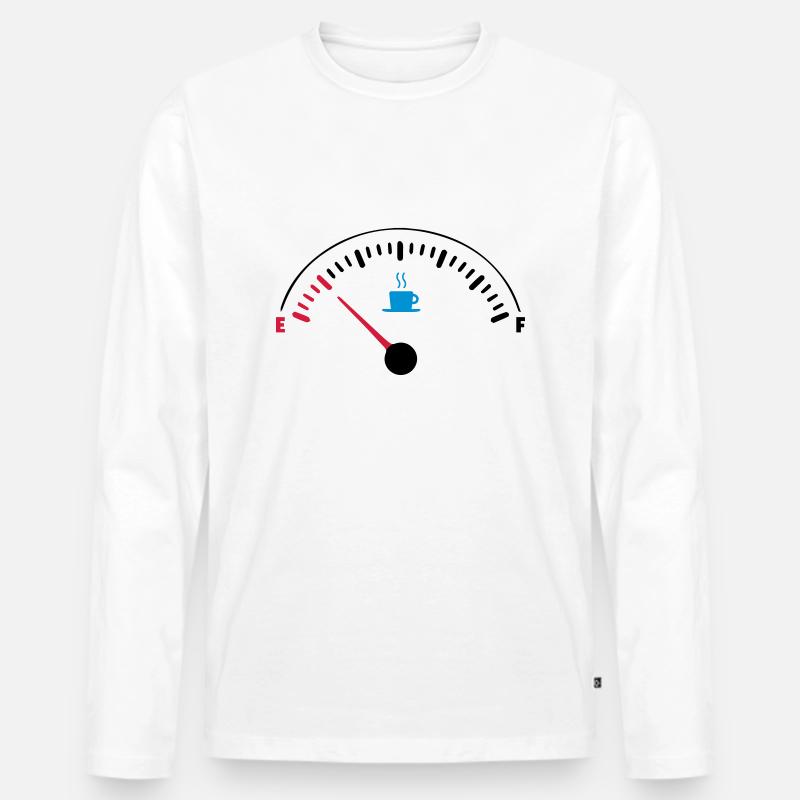 EMPTY COFFEE - Männer Premium Bio Langarmshirt - Weiß