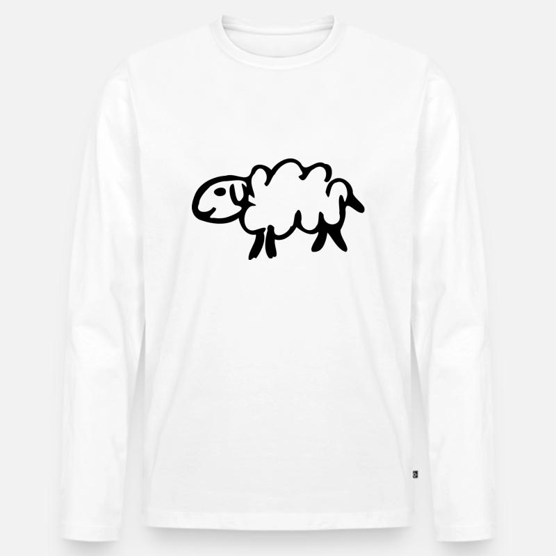 Schaf - Männer Premium Bio Langarmshirt - Weiß