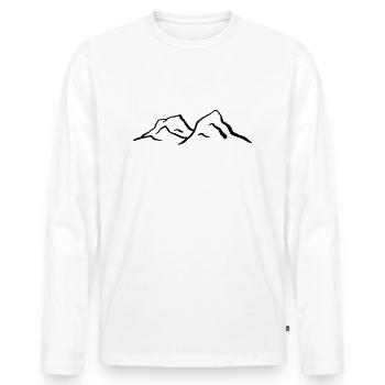 Mountains Mountain - Men's Premium Organic Long Sleeve Shirt - white - Front - Nico (187cm)