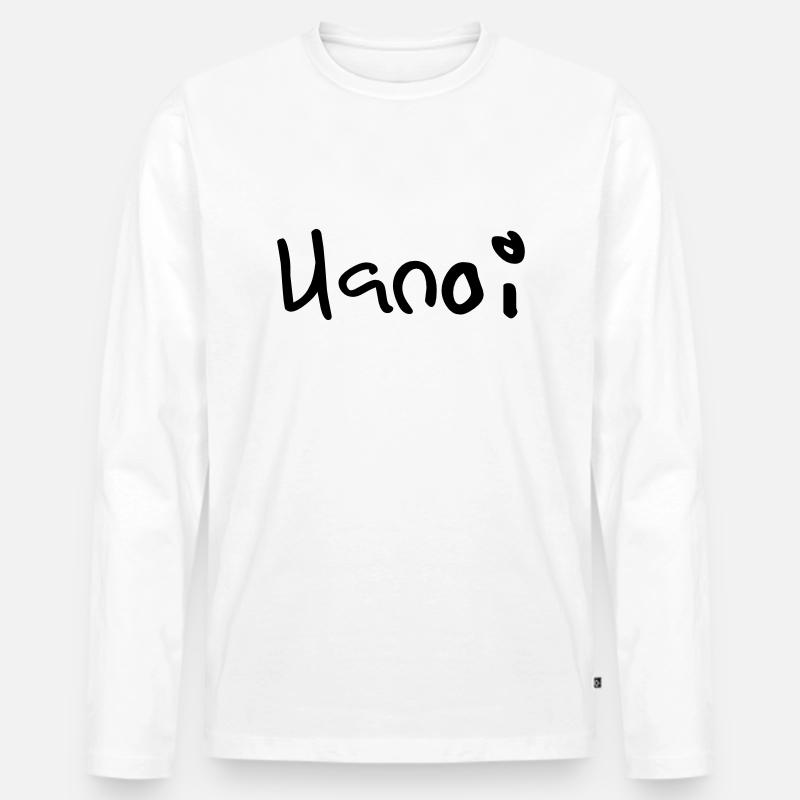 hanoi - Männer Premium Bio Langarmshirt - Weiß