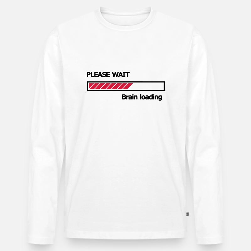 Please wait Brain loading progress bar Loading Bar Men's Premium Organic Long Sleeve Shirt