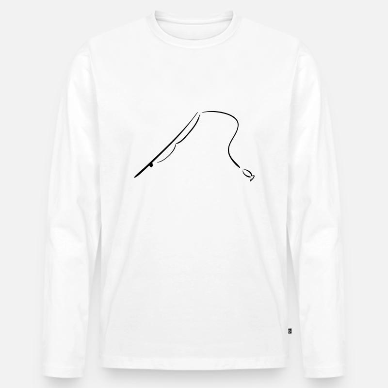fischen - Männer Premium Bio Langarmshirt - Weiß