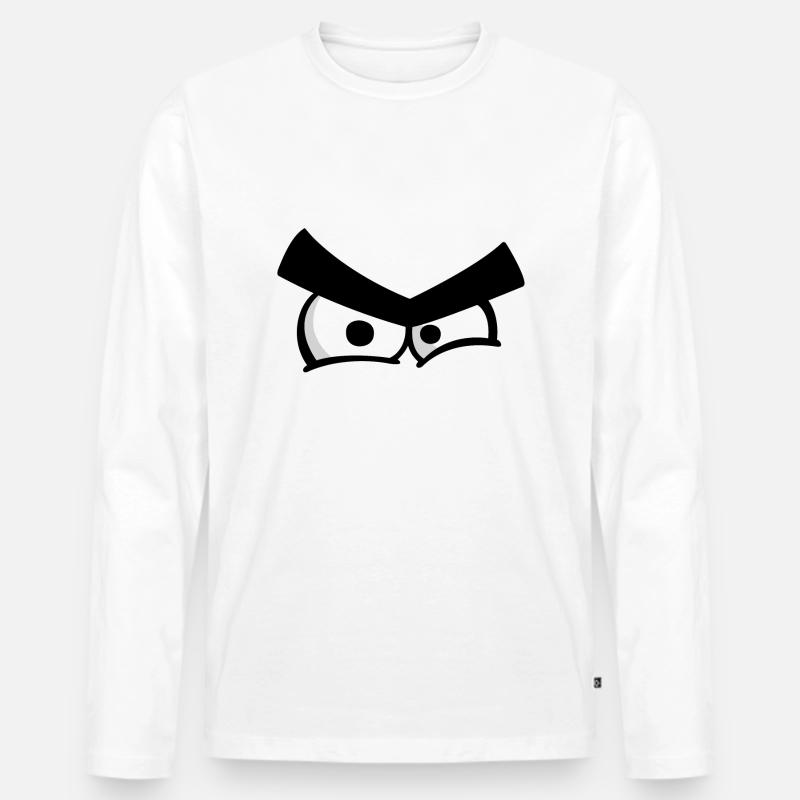 Verärgerte Augen - Männer Premium Bio Langarmshirt - Weiß