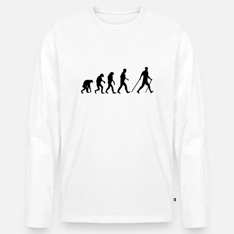 nordic walking evolution - Männer Premium Bio Langarmshirt - Weiß