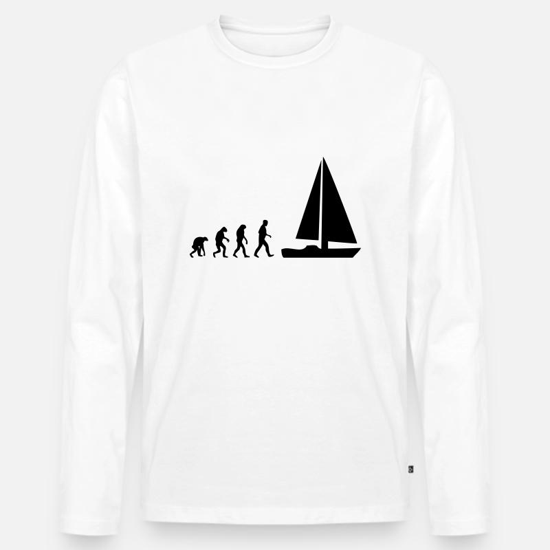 segelboot evolution - Männer Premium Bio Langarmshirt - Weiß