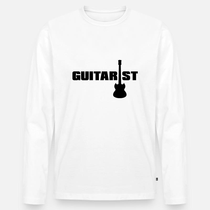 Guitarrist - Männer Premium Bio Langarmshirt - Weiß