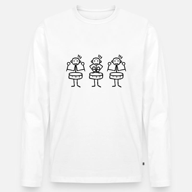 Samba Batucada Samba Reggae Trommler - Männer Premium Bio Langarmshirt - Weiß