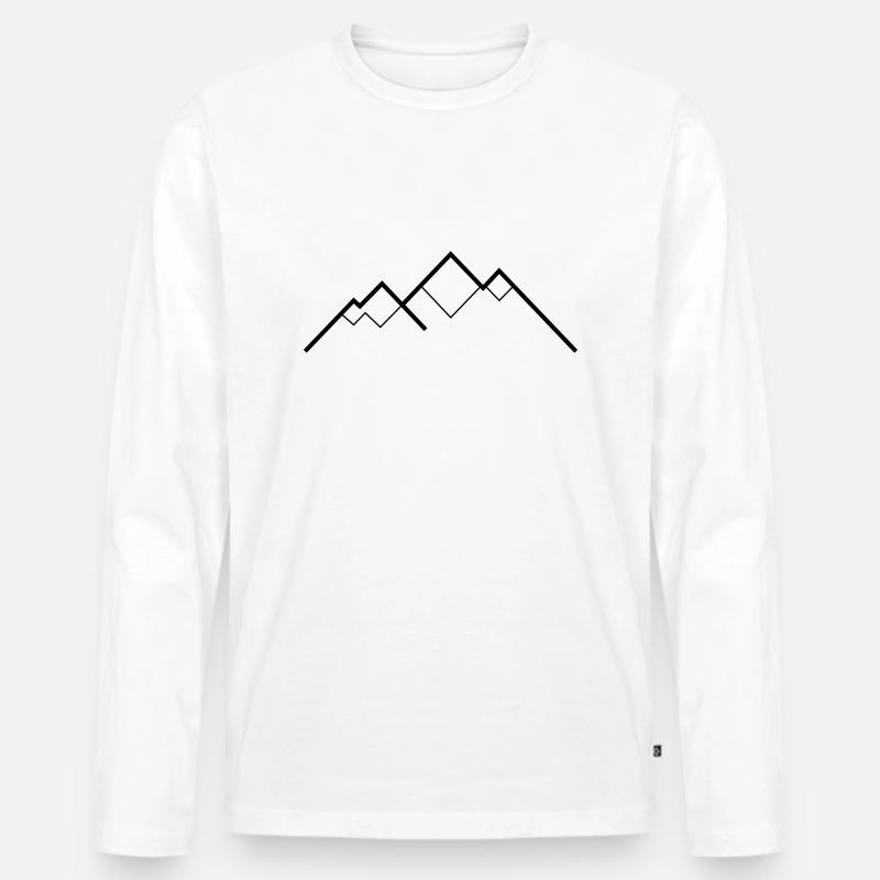 Mountainrange - Männer Premium Bio Langarmshirt - Weiß