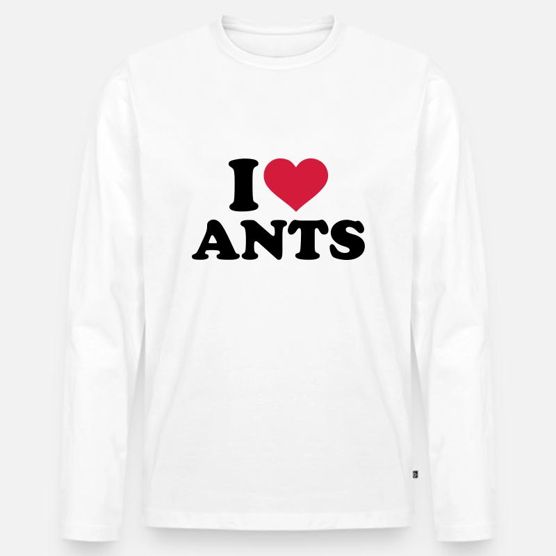 Ameise - Männer Premium Bio Langarmshirt - Weiß