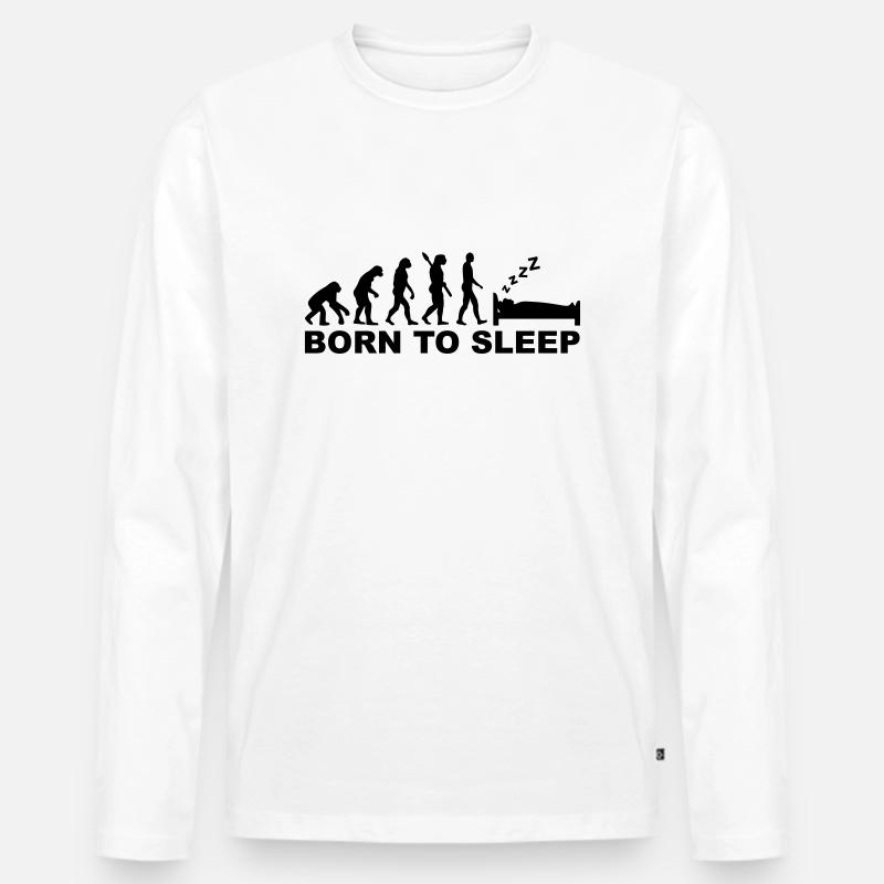 Schlafen - Männer Premium Bio Langarmshirt - Weiß