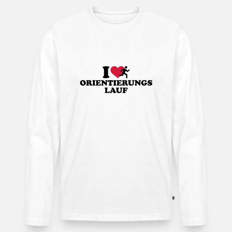 Orientierungslauf - Männer Premium Bio Langarmshirt - Weiß