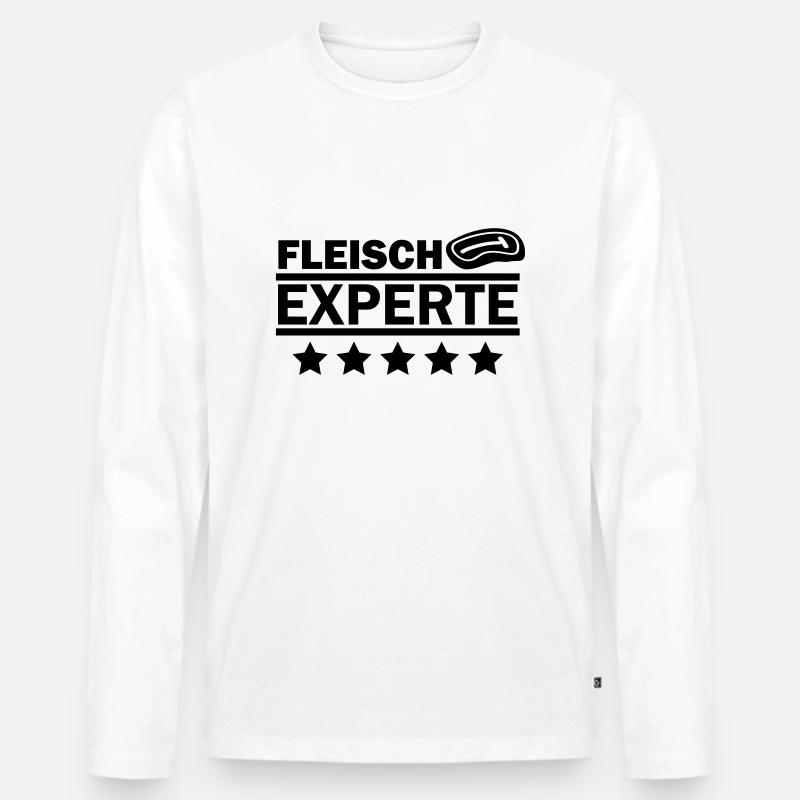 fleisch experte - Männer Premium Bio Langarmshirt - Weiß