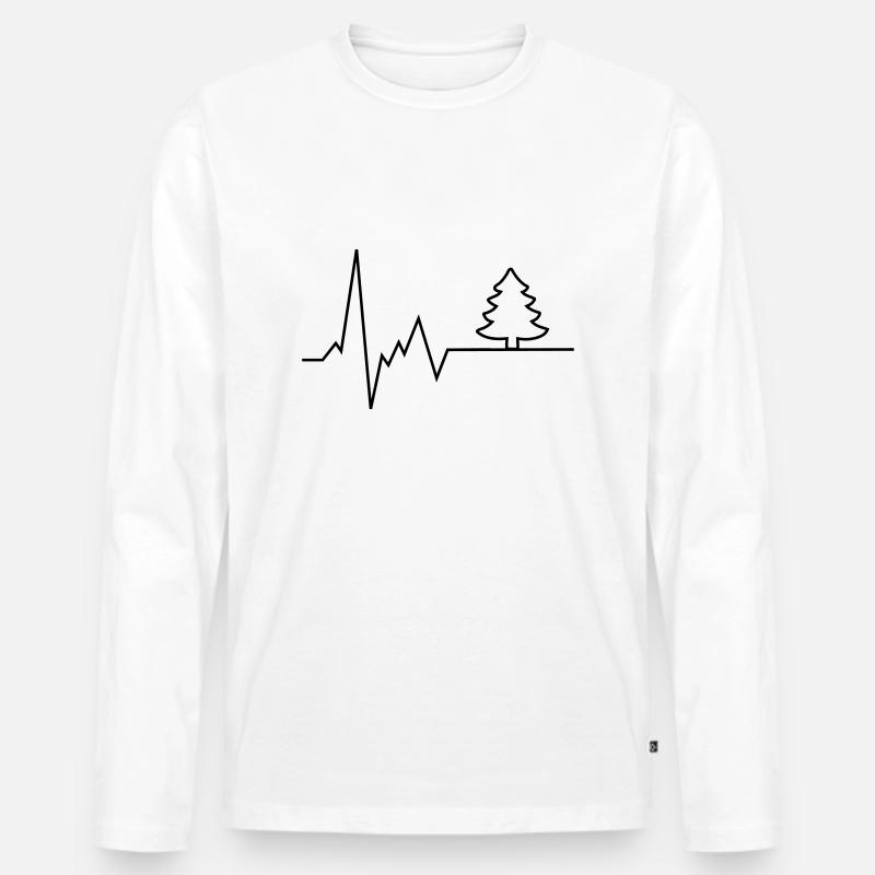 herzschlag baum - Männer Premium Bio Langarmshirt - Weiß