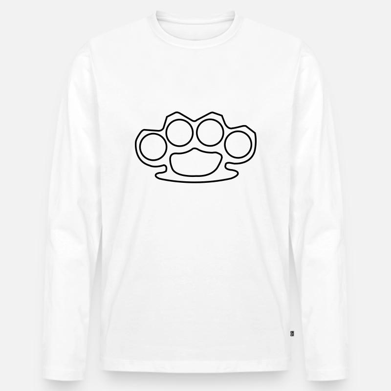 schlagring - Männer Premium Bio Langarmshirt - Weiß