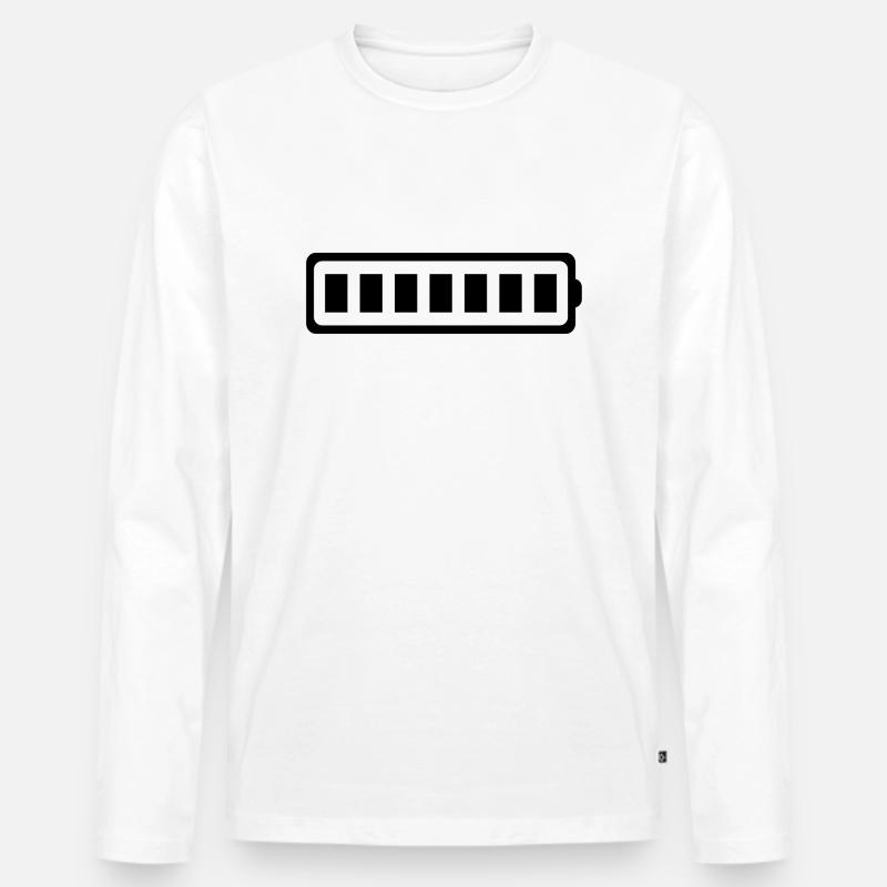 7-BATTERIE - Männer Premium Bio Langarmshirt - Weiß