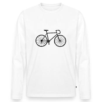 Maillot jaune * Vélo de course * Vélo de course - T-shirt manches longues Premium bio Homme - blanc - Devant - Nico (187cm)