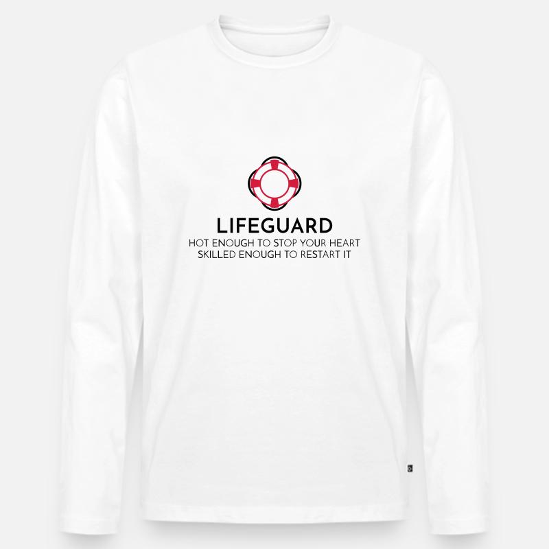 Bademeister - Männer Premium Bio Langarmshirt - Weiß
