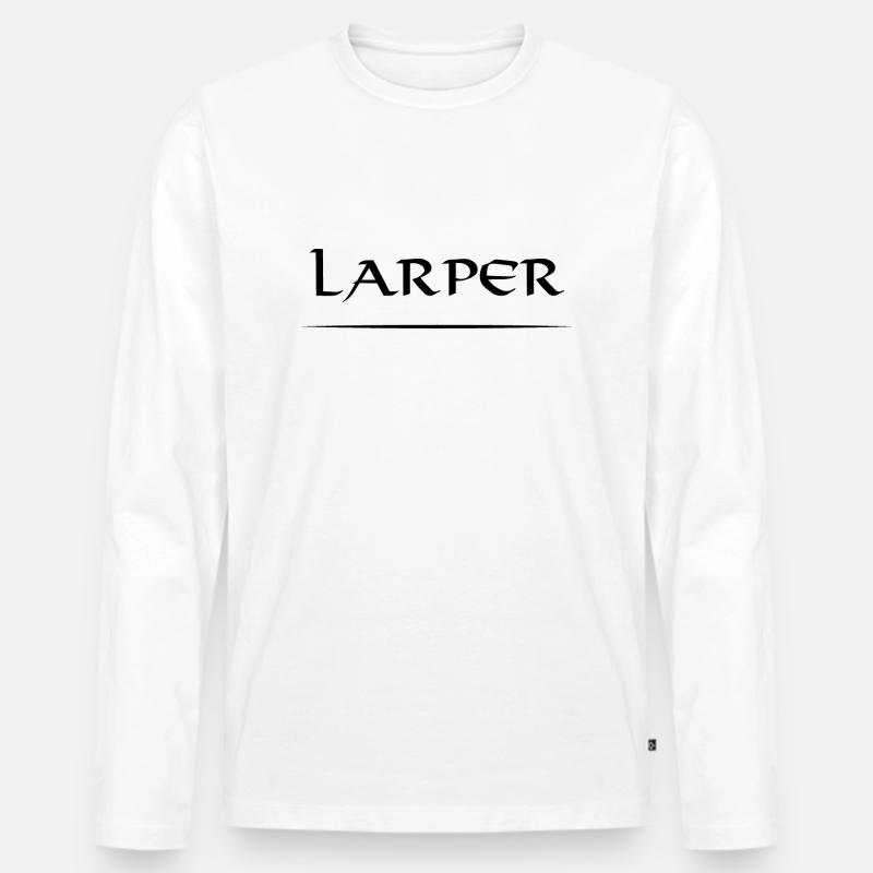 Larper - Männer Premium Bio Langarmshirt - Weiß