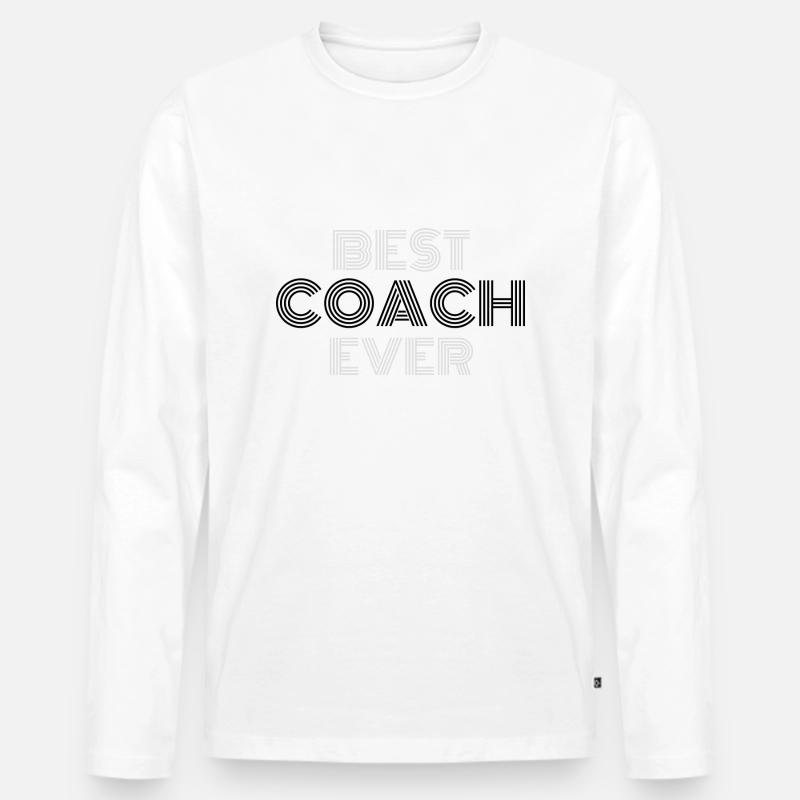 best coach ever - Männer Premium Bio Langarmshirt - Weiß
