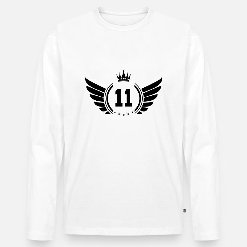 Wappen 11 - Männer Premium Bio Langarmshirt - Weiß