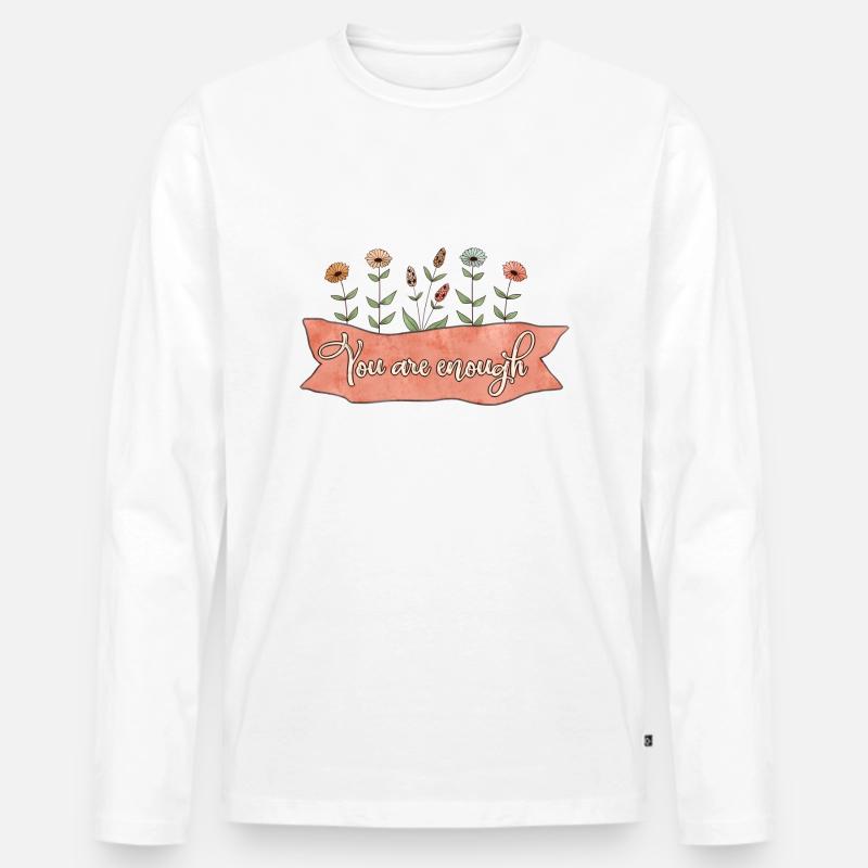 Selbstliebe Inspiration Energie Geschenk - Männer Premium Bio Langarmshirt - Weiß