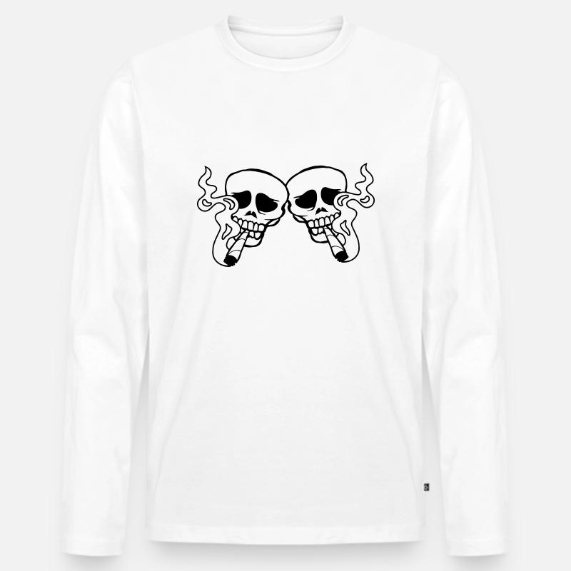 Team 2 Joint Schädel - Männer Premium Bio Langarmshirt - Weiß