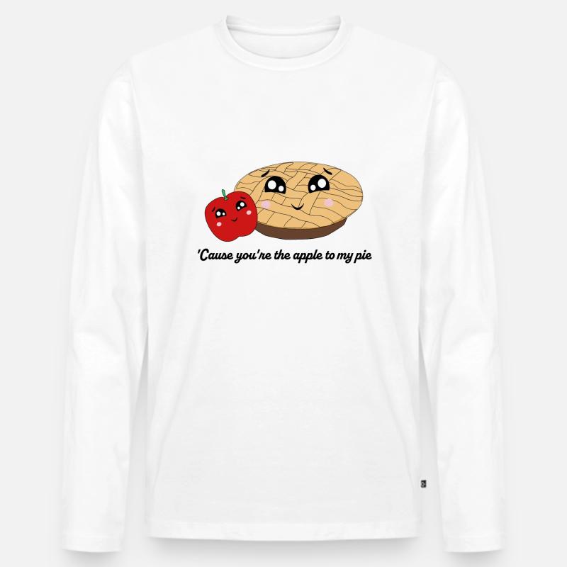 apple to my pie - Männer Premium Bio Langarmshirt - Weiß