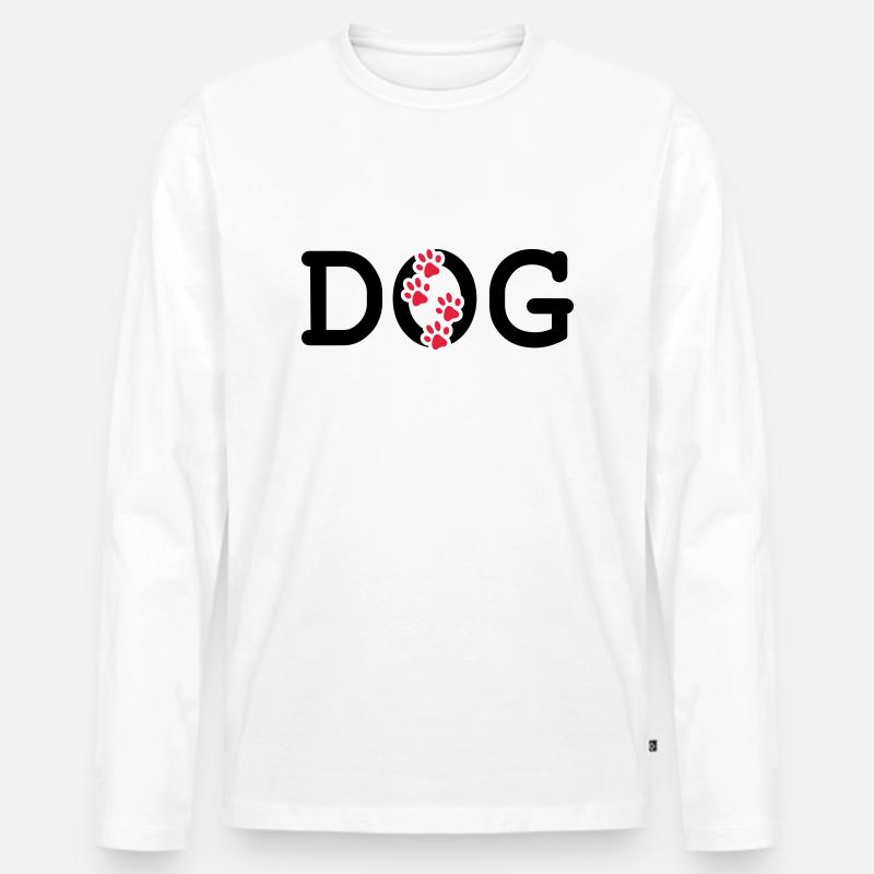 Dog - Männer Premium Bio Langarmshirt - Weiß