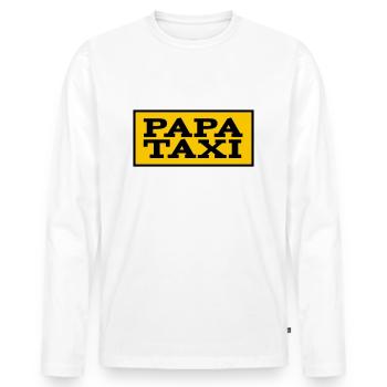Papa Taxi - Männer Premium Bio Langarmshirt - Weiß - Vorne - Nico (187cm)