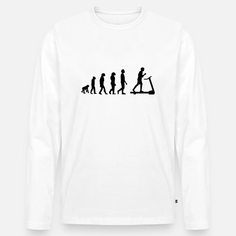Laufband Evolution - Männer Premium Bio Langarmshirt - Weiß