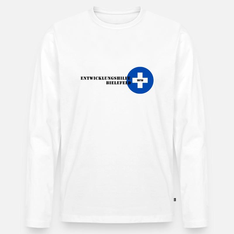 Entwicklungshilfe Bielefeld - Männer Premium Bio Langarmshirt - Weiß
