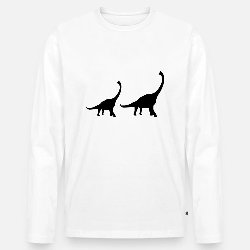 dinosaurier - Männer Premium Bio Langarmshirt - Weiß