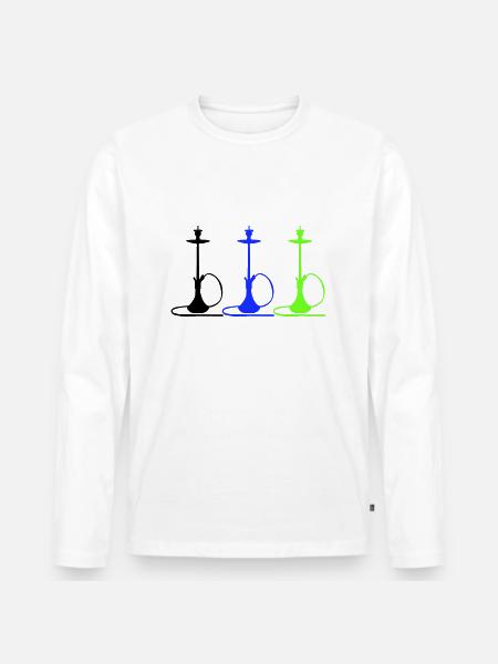 Hookah - Men's Premium Organic Long Sleeve Shirt - white