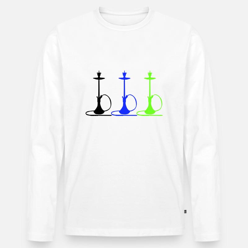 Wasserpfeife - Männer Premium Bio Langarmshirt - Weiß