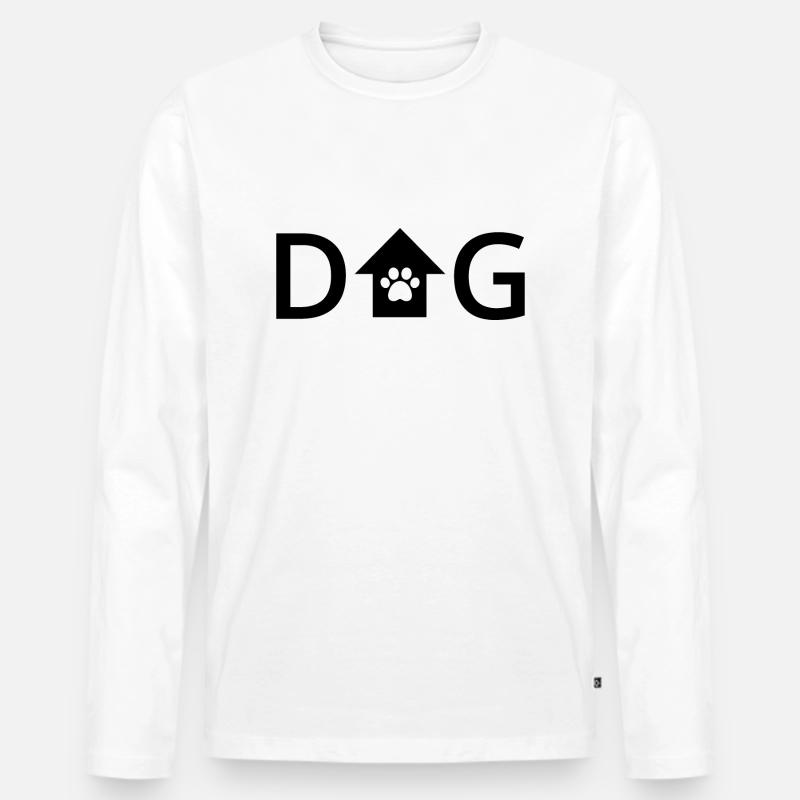 Hund Dog - Männer Premium Bio Langarmshirt - Weiß
