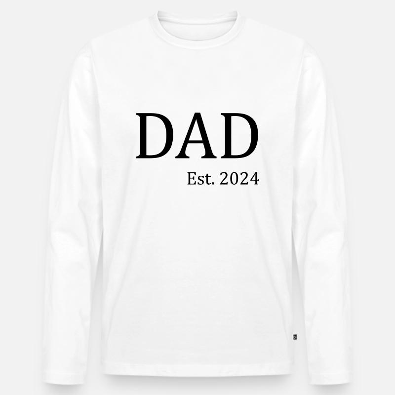 Dad Est. 2024 - Männer Premium Bio Langarmshirt - Weiß