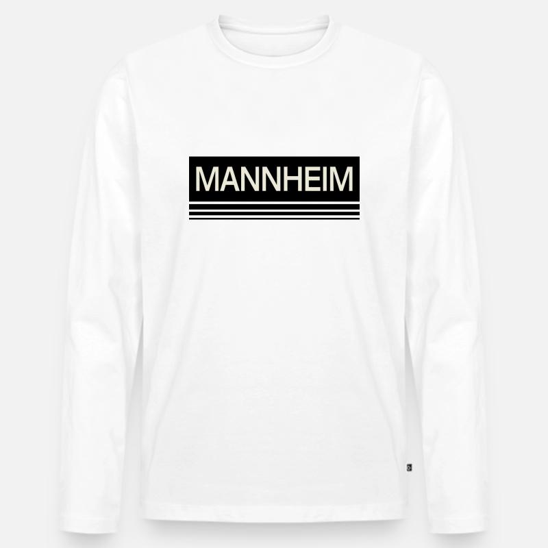 Mannheim Monnem Mannheimat - Männer Premium Bio Langarmshirt - Weiß