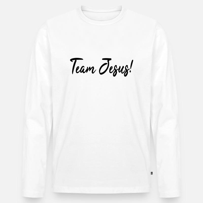 Team Jesus Geschenk Christlich - Männer Premium Bio Langarmshirt - Weiß