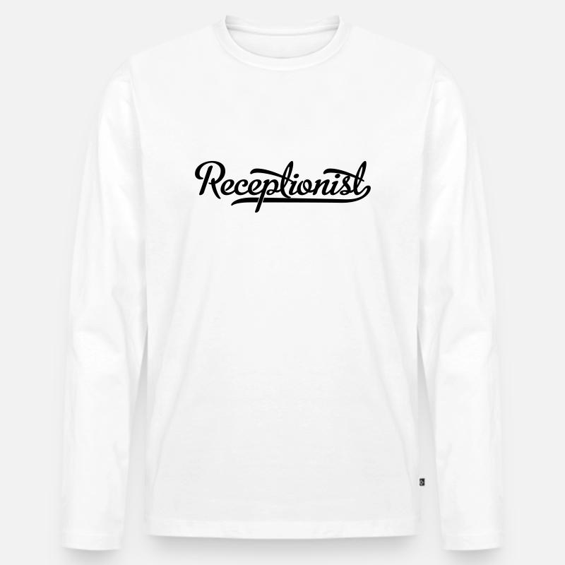 Rezeptionist - Männer Premium Bio Langarmshirt - Weiß