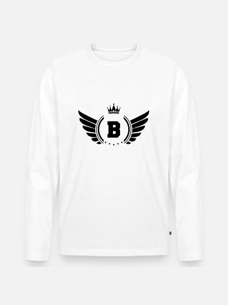 wappen B - Männer Premium Bio Langarmshirt - Weiß