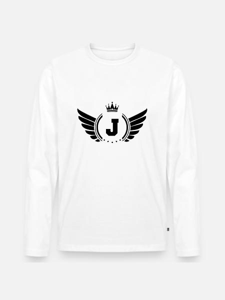 wappen j - Männer Premium Bio Langarmshirt - Weiß