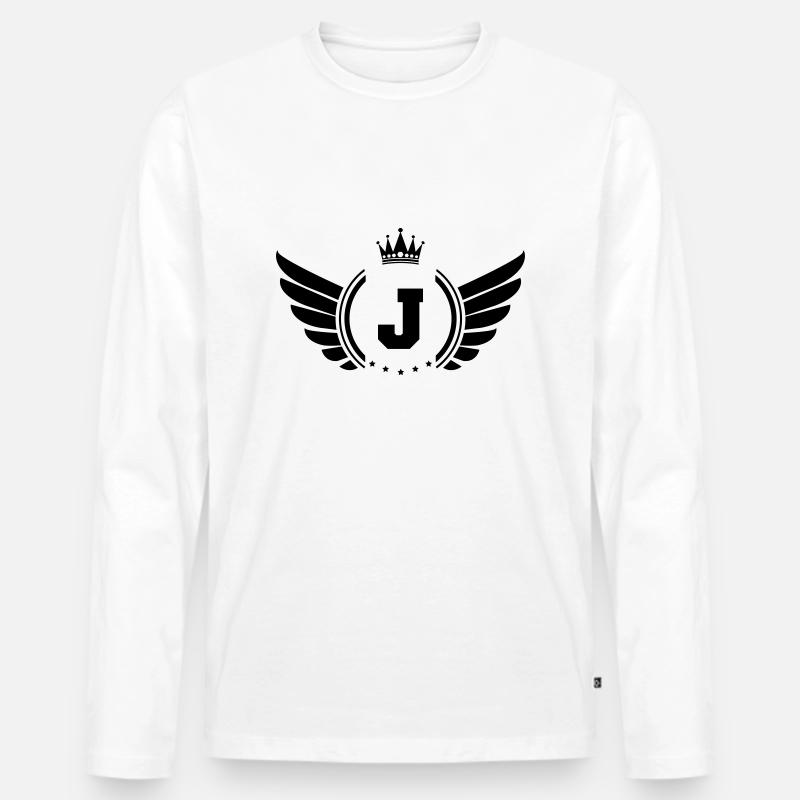 wappen j - Männer Premium Bio Langarmshirt - Weiß