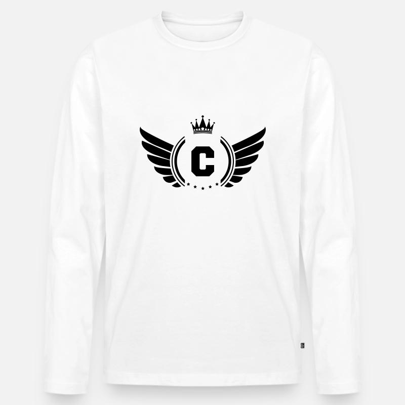 wappen C - Männer Premium Bio Langarmshirt - Weiß