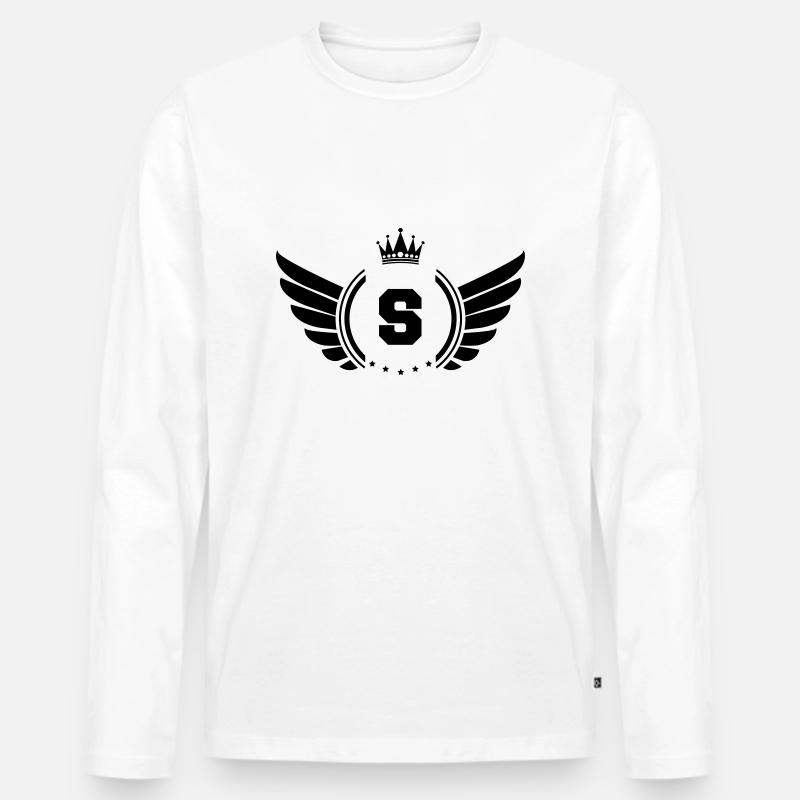wappen S - Männer Premium Bio Langarmshirt - Weiß