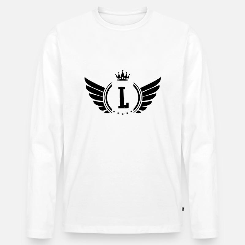 wappen l - Männer Premium Bio Langarmshirt - Weiß