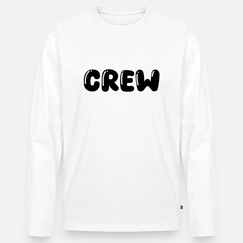 Crew - Männer Premium Bio Langarmshirt - Weiß
