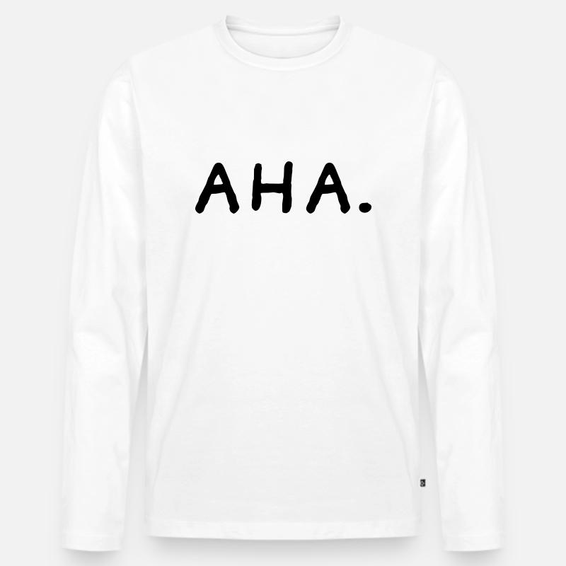 Aha - Männer Premium Bio Langarmshirt - Weiß