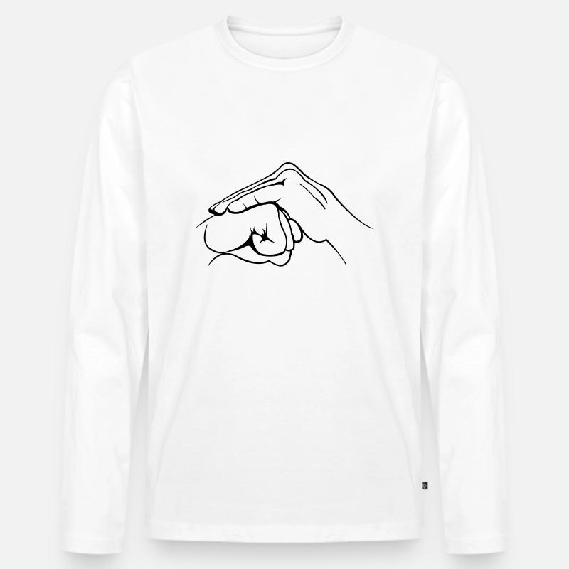 hand faust - Männer Premium Bio Langarmshirt - Weiß